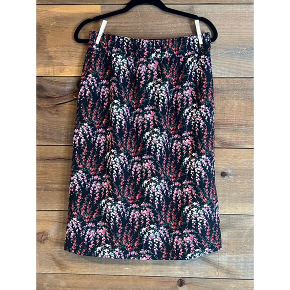 NWT J Crew Floral Novelty Pull-On Stretch Waist Midi Skirt Size S - Picture 1 of 7